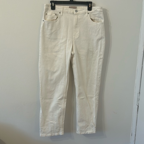 Everlane Denim - Everlane White Bone High Rise Straight Jean Cheeky size 32